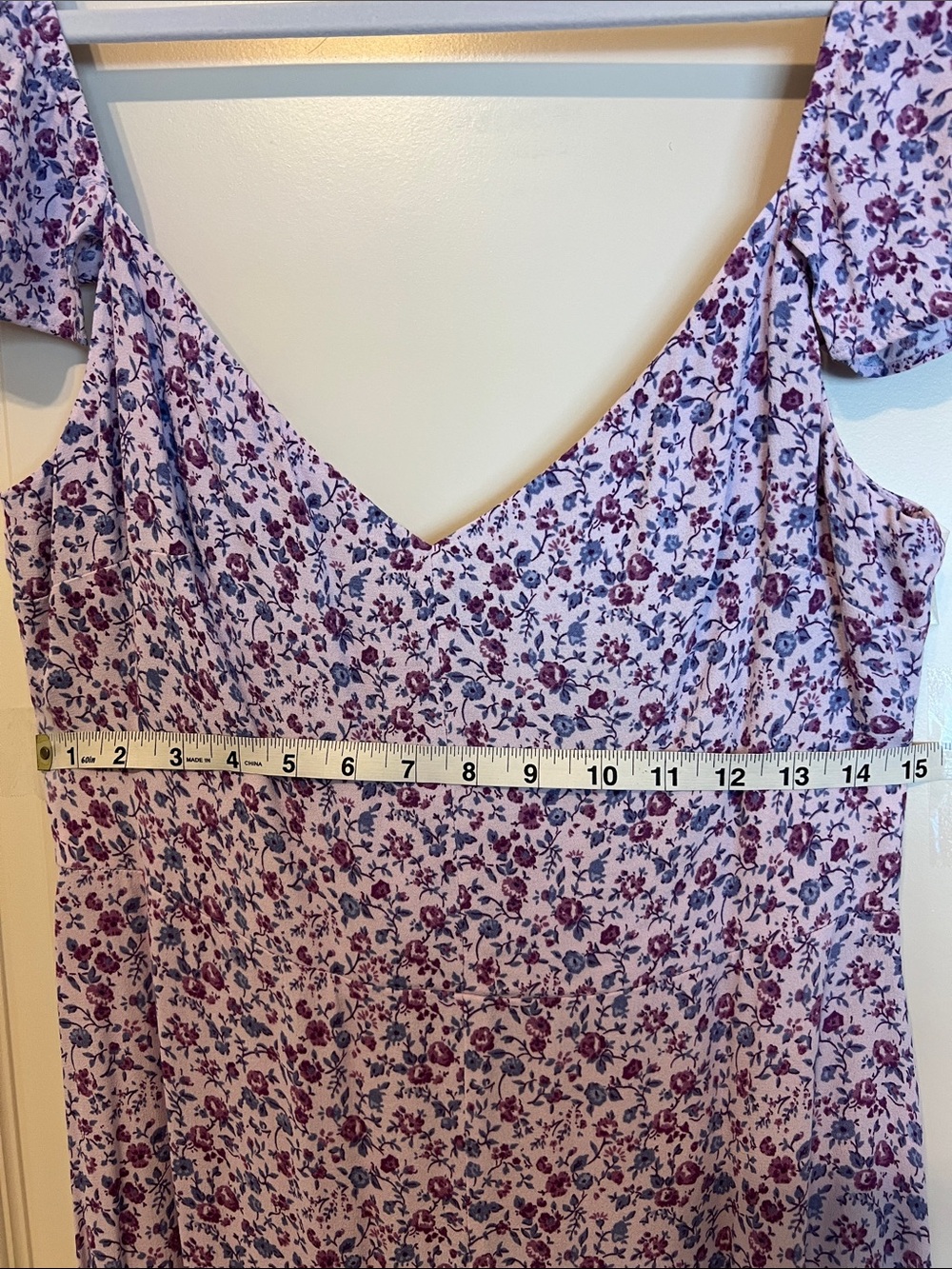 Reformation Lavender Floral Midi Dress with Flutter Sleeves - Picture 7 of 9